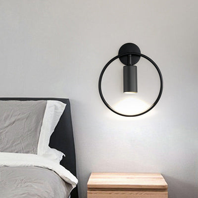 Modern Simplicity Iron Circle Cylinder 1-Light Wall Sconce Lamp For Bedside