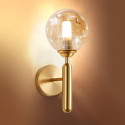 Modern Simple Light Luxury Glass Sphere 1-Light Wall Sconce Lamp