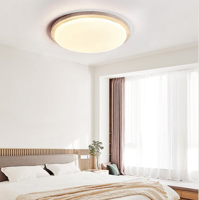 Modern Minimalist Round Steel LED Flush Mount Ceiling Light For Bedroom