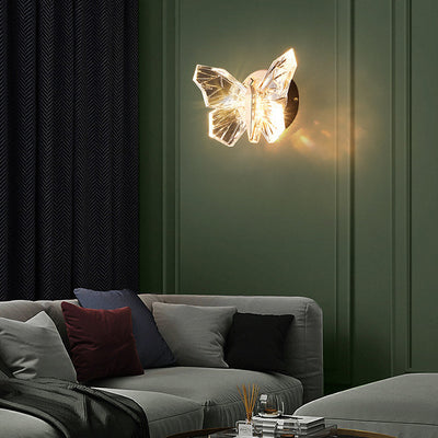 Contemporary Creative Butterfly Hardware Aluminum Acrylic LED Wall Sconce Lamp For Living Room