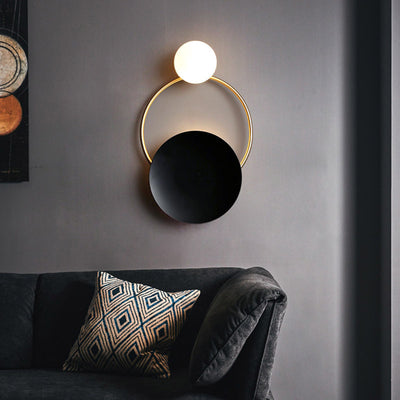 Contemporary Nordic Iron Glass Round Ball 1-Light Wall Sconce Lamp For Living Room