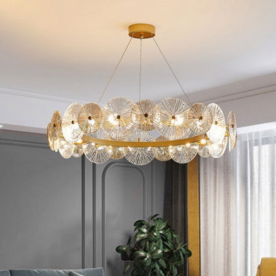 Modern Luxury Ring Round Iron Glass 10/18/22 Light Chandelier For Living Room