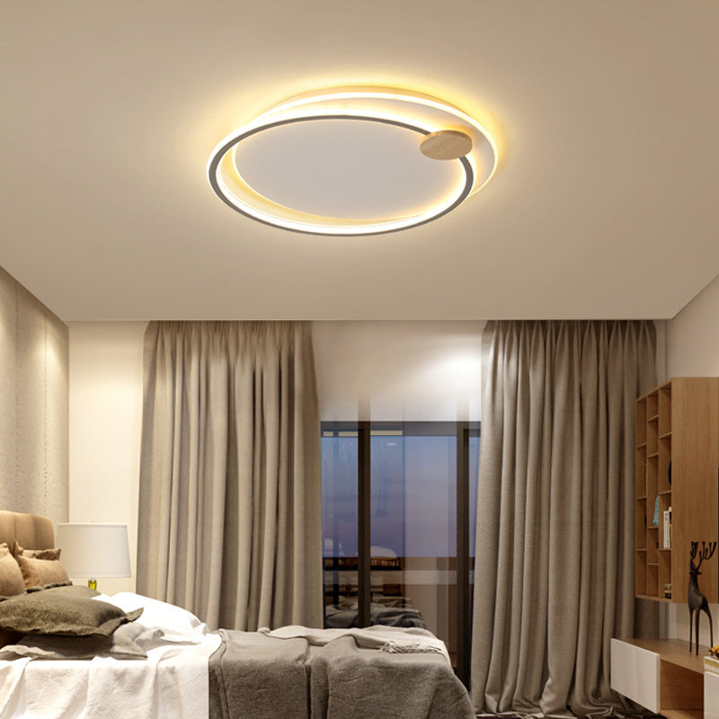 Contemporary Simplicity Iron Circle Ring Acrylic LED Flush Mount Ceiling Light For Living Room