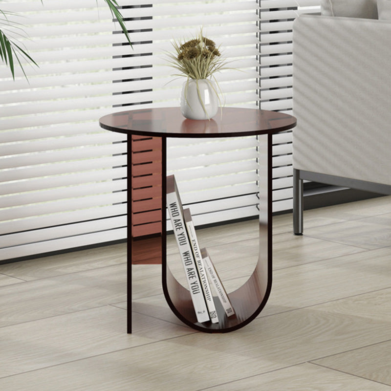 Contemporary Nordic Curved Acrylic End Table Storage For Living Room