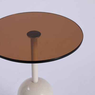 Contemporary Nordic Round Metal Glass Coffee Table For Living Room