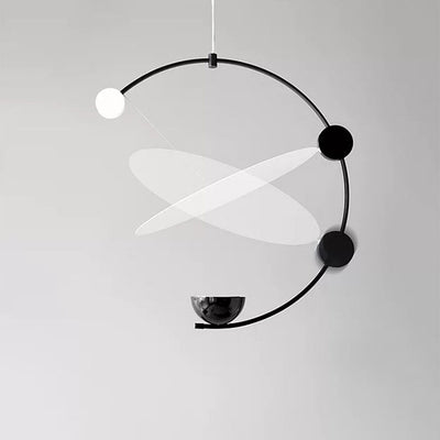 Contemporary Scandinavian Ring Hardware PC LED Pendant Light For Living Room