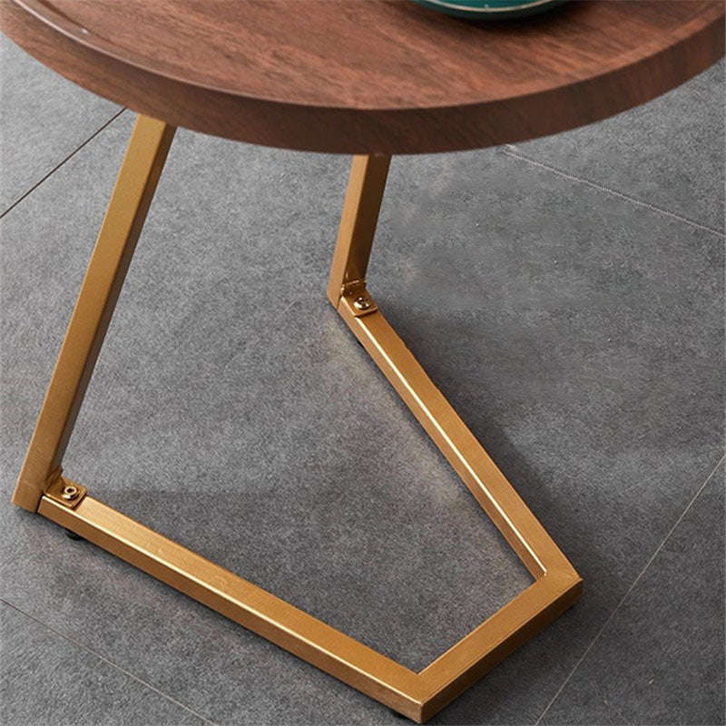 Modern Simplicity Round MDF Iron End Table Movable For Living Room