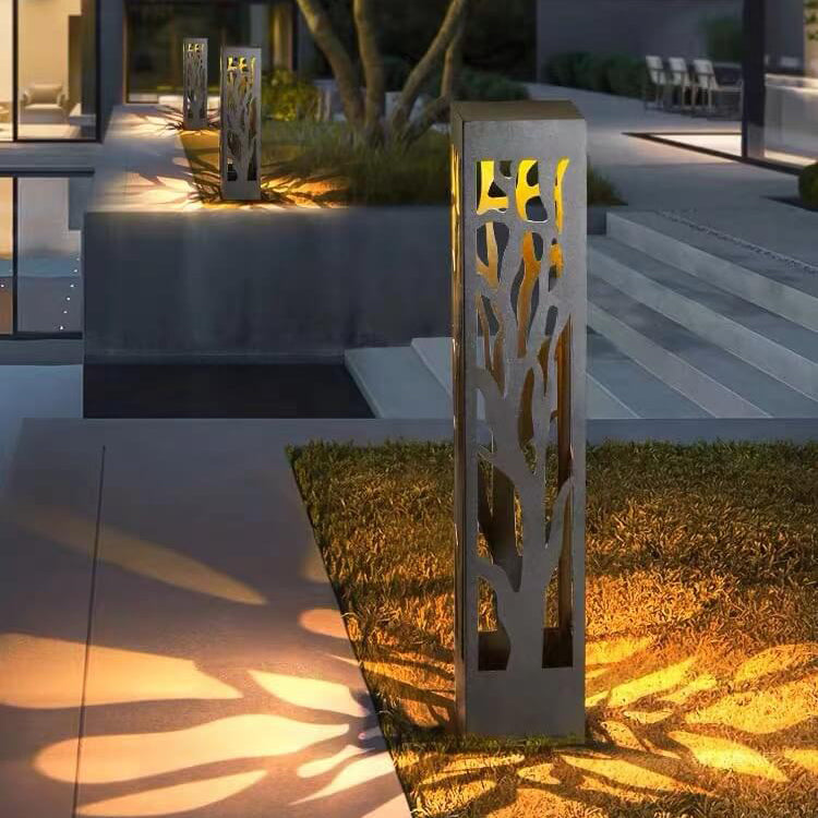 Lumière LED de paysage de jardin de pelouse de colonne carrée creuse extérieure moderne 