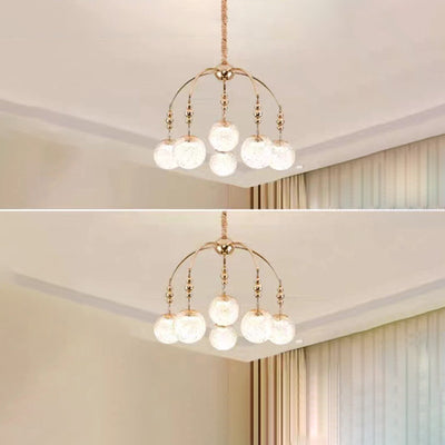 Traditional French Branching Magic Bean Orb Glass Hardware LED Chandelier For Bedroom