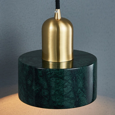 Modern Minimalist Cylinder Iron Marble 1-Light Wall Sconce Lamp For Bedroom