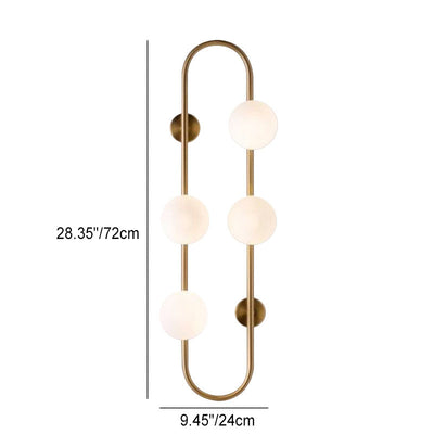 مصباح حائط معاصر بشكل بيضاوي من الحديد والزجاج بأربع أضواء لغرفة المعيشة 