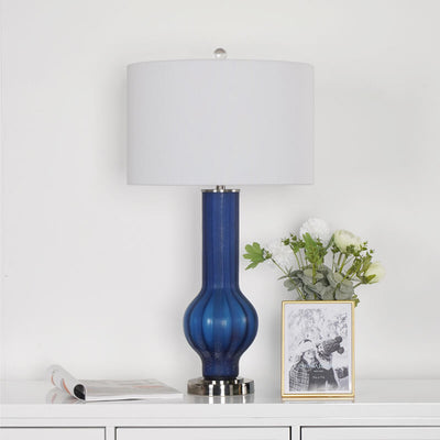 European Modern Minimalist Vase Base Glass 1-Light Table Lamp