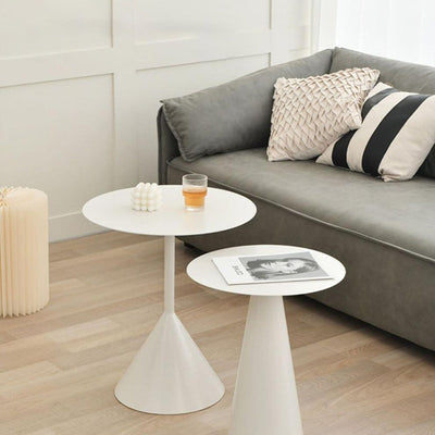 Modern Minimalist Round Cone Base Iron Coffee Table For Living Room