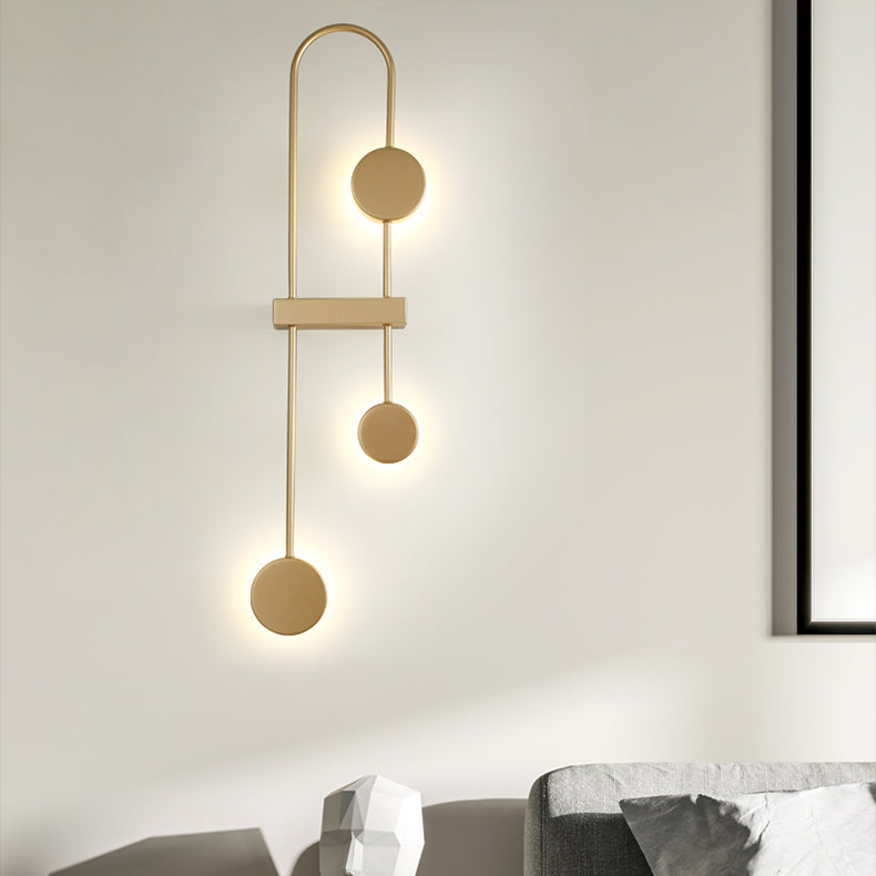 Modern Minimalist U Shaped Circle Metal Acrylic LED Wall Sconce Lamp For Bedroom