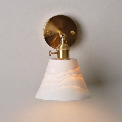 Nordic Minimalist Ceramic Mural Horn 1-Light Wall Sconce Lamp