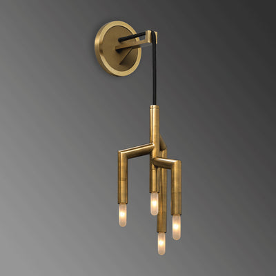 Contemporary Industrial Copper Strip Pendant 4-Light Wall Sconce Lamp For Hallway