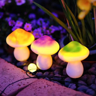 Solar Outdoor Resin Mushroom LED Garden Ground Insert Decorative Landscape Light