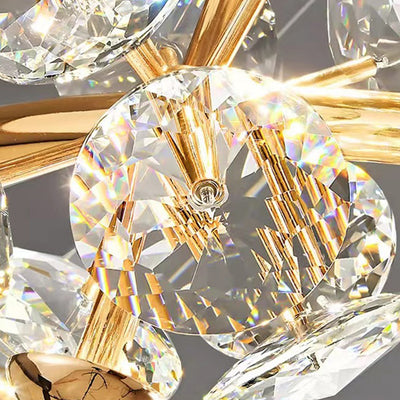 Contemporary Luxury Crystal Ball Hardware LED Pendant Light For Living Room