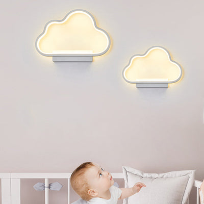 Contemporary Simplicity Aluminum Cloud Frame Silicone Strip LED Kids Wall Sconce Lamp For Bedroom