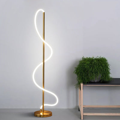 Modern Minimalist Line Iron Silicone LED Standing Floor Lamp For Living Room