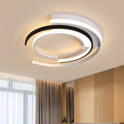 Contemporary Scandinavian Round Iron Aluminum LED Flush Mount Ceiling Light For Living Room