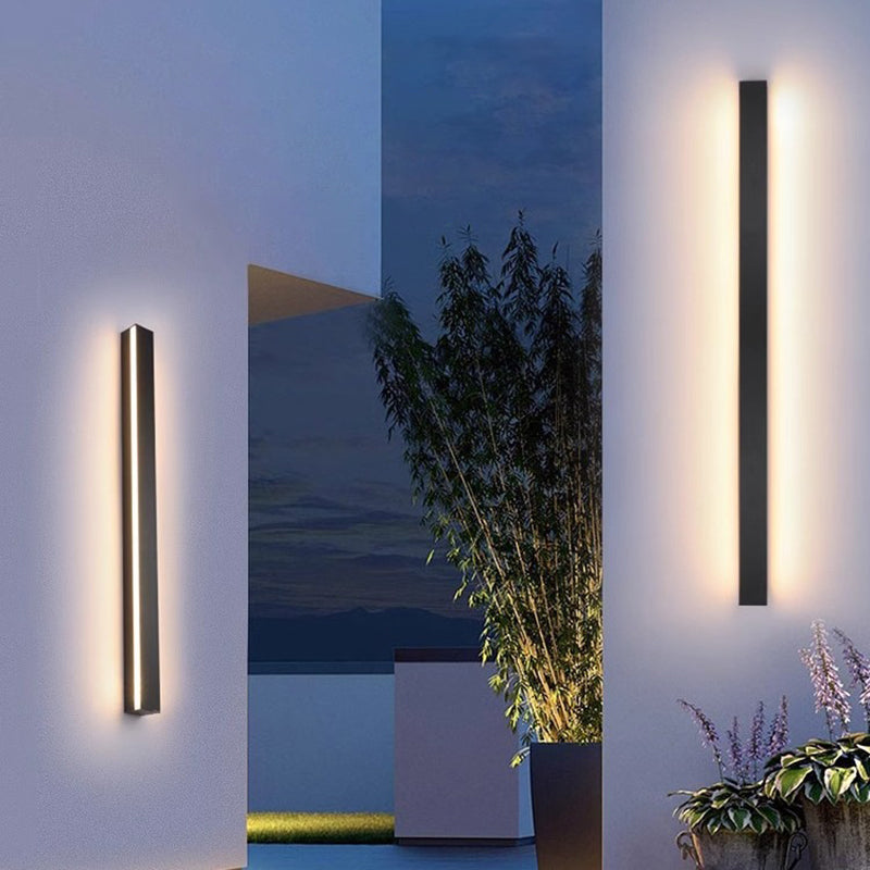 Modern Minimalist Long Rectangular Aluminum Acrylic LED Wall Sconce Lamp For Garden