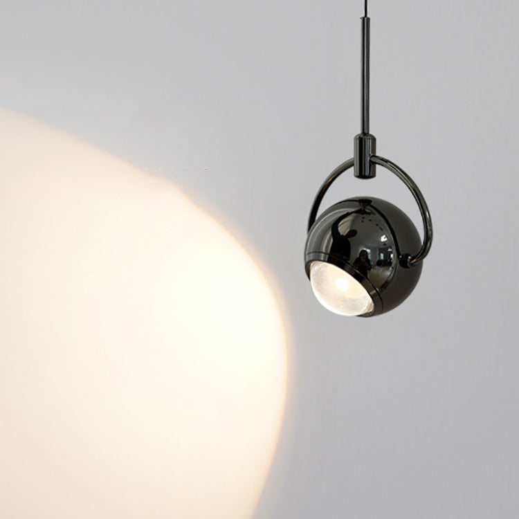 Modern Minimalist Rotatable Spherical Aluminum Glass LED Pendant Light For Bedroom