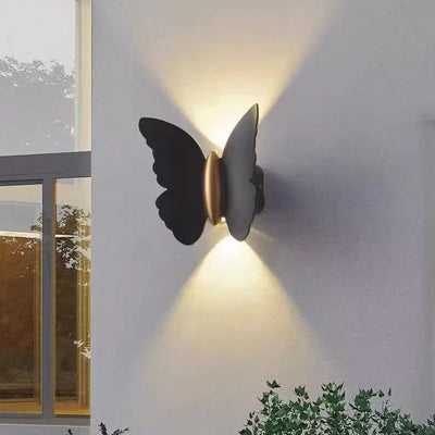 Modern Minimalist Waterproof Butterfly Aluminium LED Outdoor Wall Sconce Lamp For Outdoor Patio