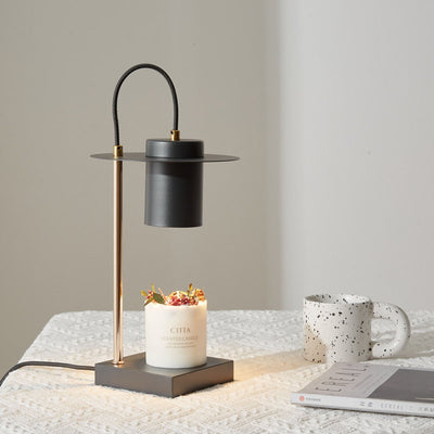 Modern Minimalist Wrought Iron Cylinder 1-Light Melting Wax Table Lamp For Bedroom