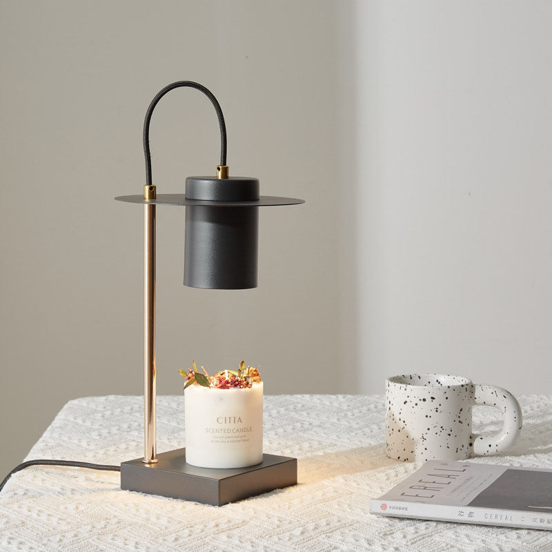 Modern Minimalist Wrought Iron Cylinder 1-Light Melting Wax Table Lamp For Bedroom