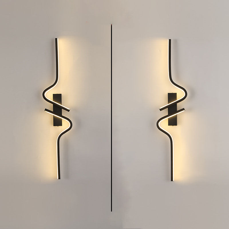 Contemporary Creative Strip Aluminum Silicon Gel LED Wall Sconce Lamp For Living Room