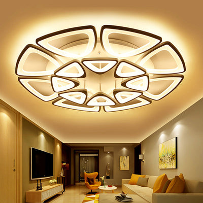 Contemporary Creative Combination Triangle Hardware Acrylic LED Flush Mount Ceiling Light For Living Room