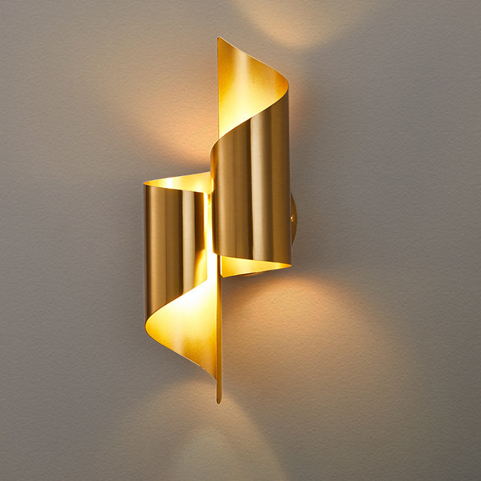 Modern Luxury Double Cylinder Iron 2-Light Wall Sconce Lamp For Living Room