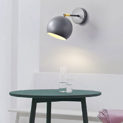 Modern Iron Lampshade Round Chassis Rotatable 1-Light Wall Sconce Lamp