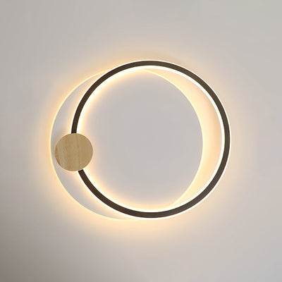 Contemporary Simplicity Iron Circle Ring Acrylic LED Flush Mount Ceiling Light For Living Room