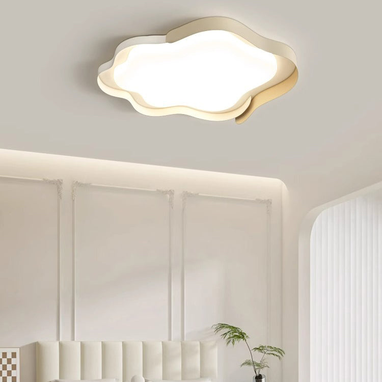 Modern Simplicity Iron PE Wavy Shape LED Flush Mount Ceiling Light For Living Room