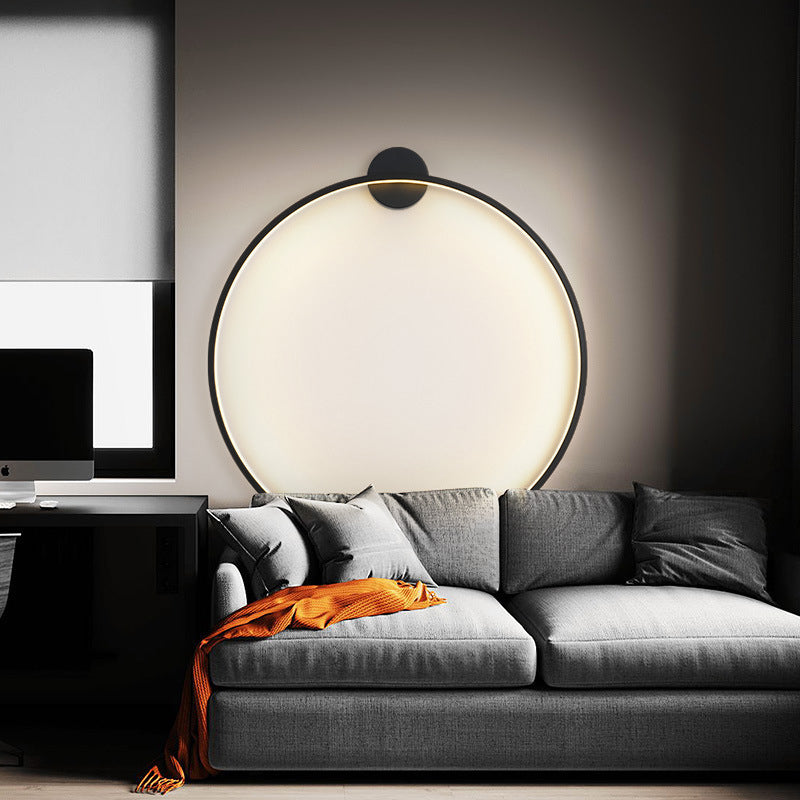 Modern Minimalist Aluminum Acrylic Round LED Wall Sconce Lamp For Bedroom