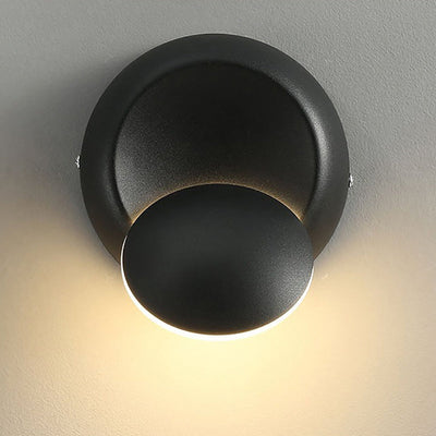 Modern Minimalist Round Rotating Crescent Acrylic Iron LED Wall Sconce Lamp For Living Room