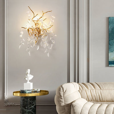 Modern Creative Light Luxury Crystal Resin 3-Light Wall Sconce Lamp