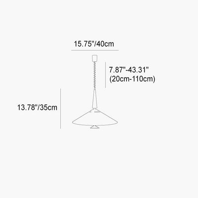 Contemporary Scandinavian Cone Funnel Iron 1-Light Pendant Light For Living Room