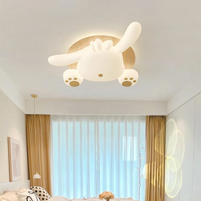 Contemporary Creative Bear Iron Plastic LED Semi-Flush Mount Ceiling Light For Living Room