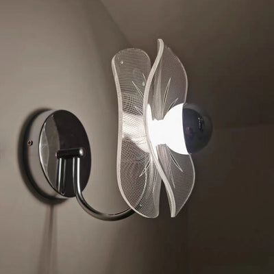 Contemporary Nordic Acrylic Flower Shade Hardware LED Wall Sconce Lamp For Bedroom