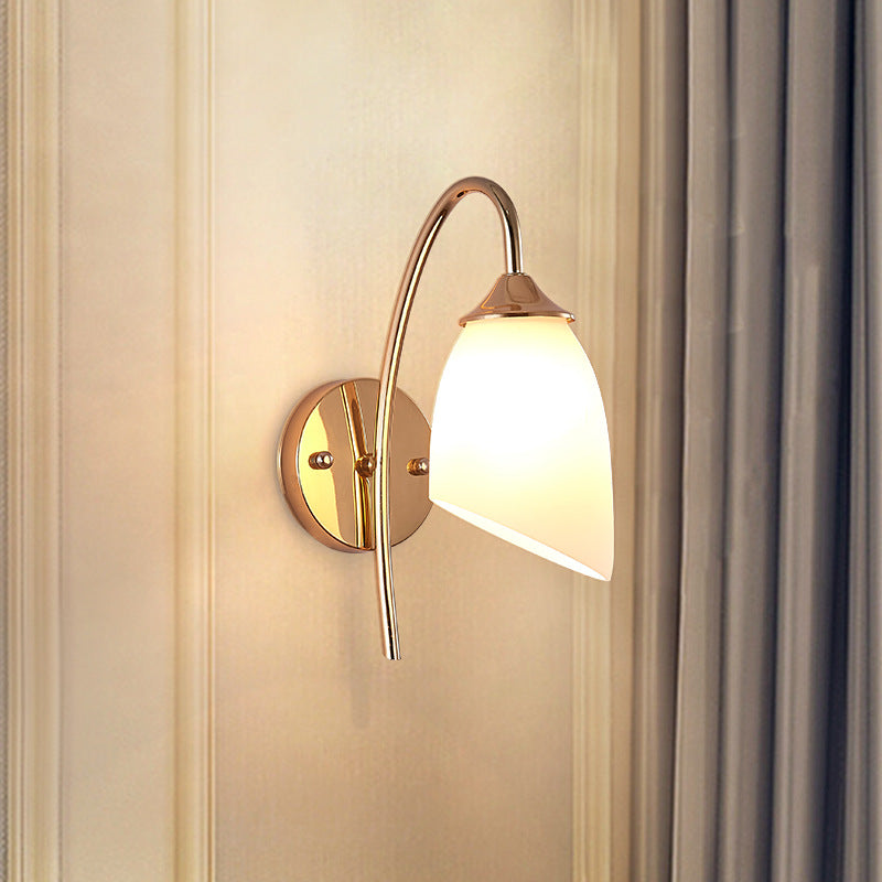 Contemporary Nordic Pod Iron Glass 1-Light Wall Sconce Lamp For Bedroom