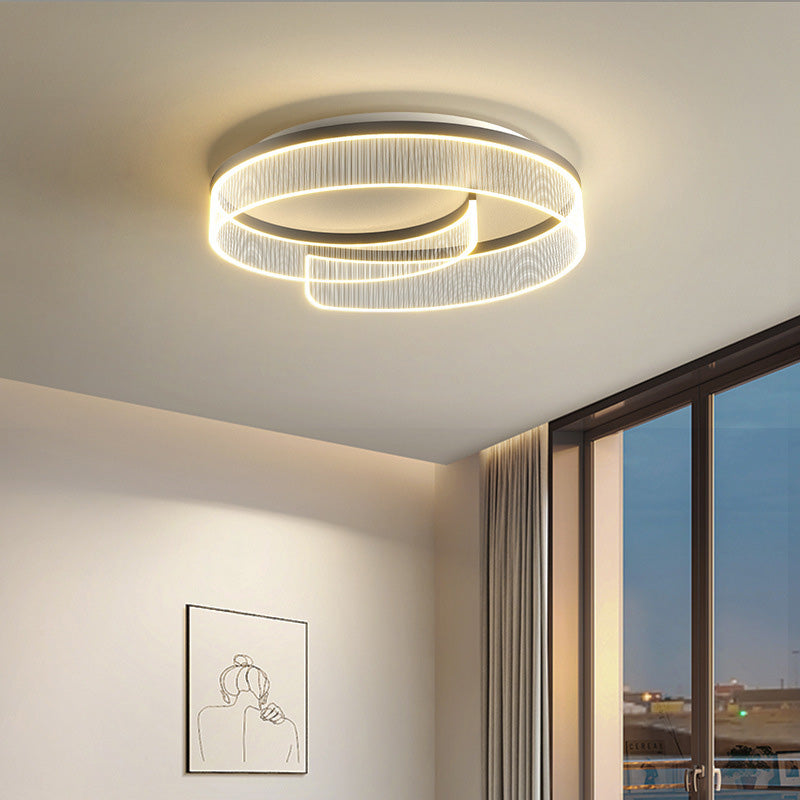 Modern Minimalist Round Acrylic Iron Aluminum LED Flush Mount Ceiling Light For Living Room