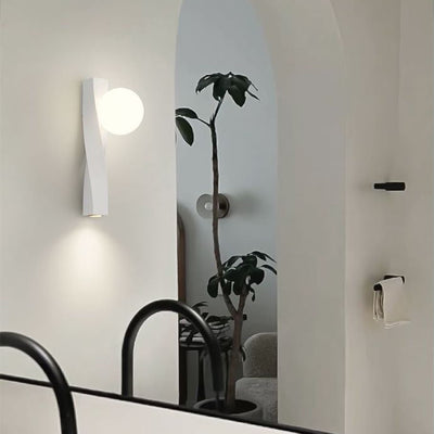 Contemporary Nordic Cream PE Magic Bean Shade LED Wall Sconce Lamp For Living Room