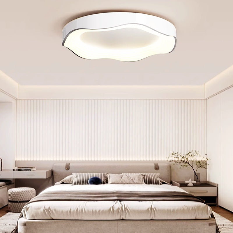 Contemporary Nordic Round Iron PVC LED Flush Mount Ceiling Light For Living Room