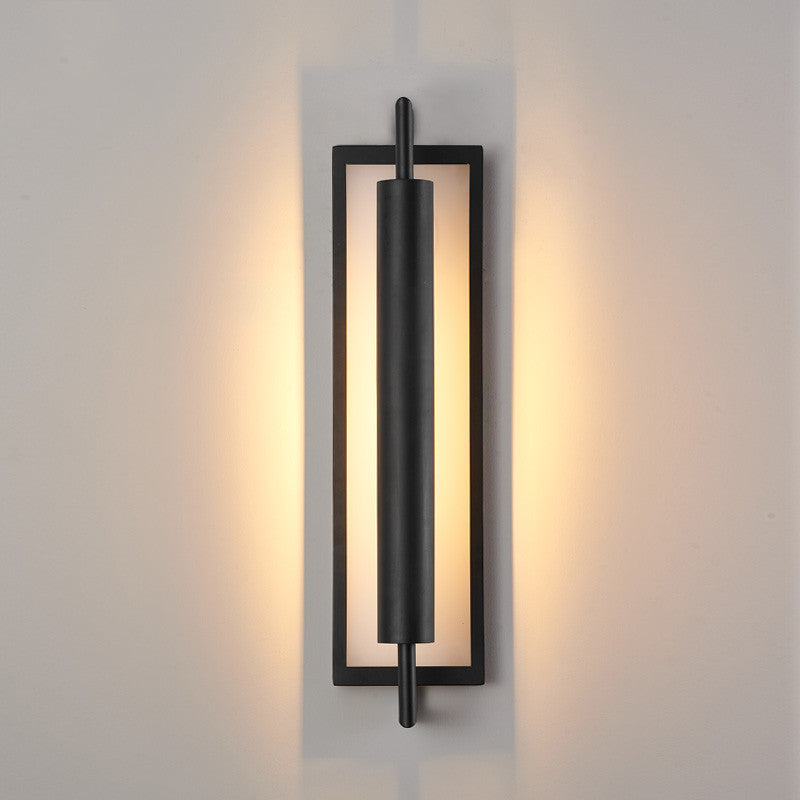 Modern Minimalist Rectangular Iron Acrylic 1-Light Wall Sconce Lamp For Bedroom