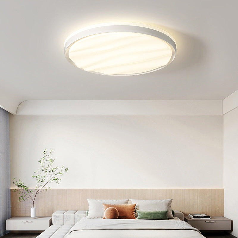 Modern Minimalist Round Square Rectangle Striped Iron PVC LED Flush Mount Ceiling Light For Living Room