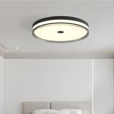 Modern Minimalist Acrylic Round Glass LED Flush Mount Ceiling Light For Bedroom