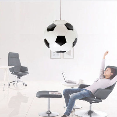 Contemporary Creative Iron Glass Basketball Shade 1-Light Pendant Light For Bedroom